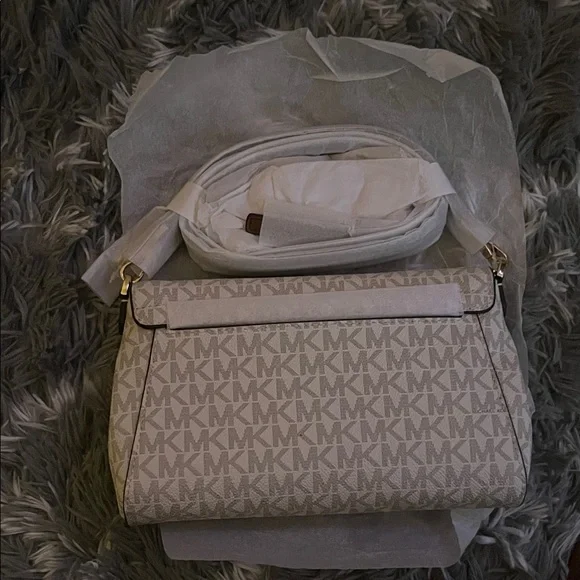 Michael Kors Tan Monogram Crossbody Bag - Picture 4 of 6